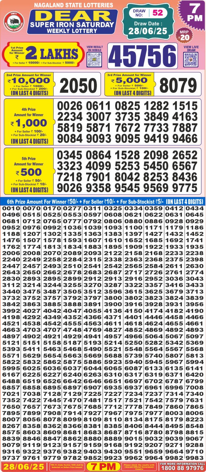 Dear super iron 7pm result 28.06.2025