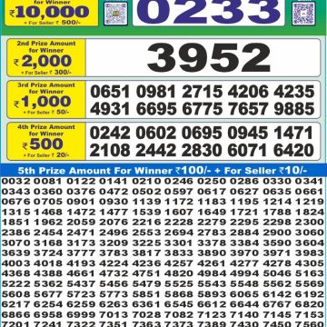 Dear 10 Pink Lottery 1.30pm Result 21.08.2025