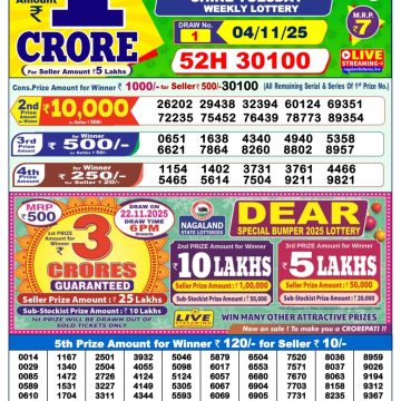Dear Shine Tuesday Weekly 1pm Result 04.11.2025