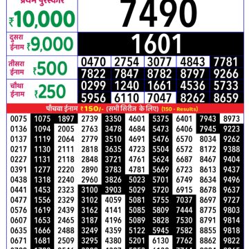 Rajshree Weekly Lottery 8pm Result 10.11.2025