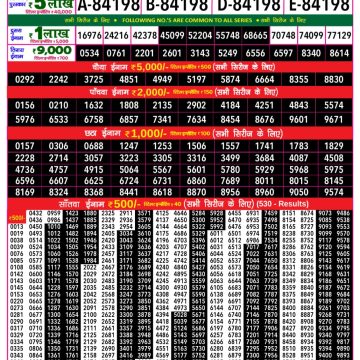 Rajshree 200 Monthly Lottery Today Result 6:30pm 20.11.2025