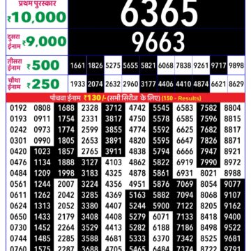 Rajshree jasmine Weekly Lottery 4pm Result 05.12.2025