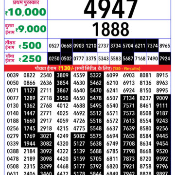 Rajshree jasmine Weekly Lottery 4pm Result 23.01.2026