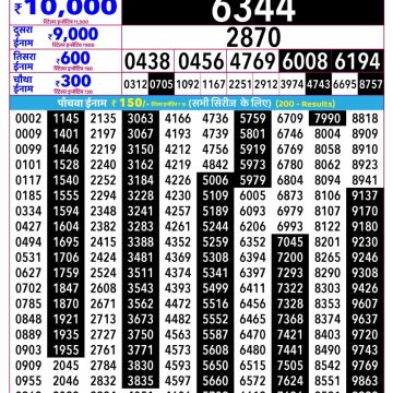 Rajshree Ravi Weekly Lottery 2.25pm Result 25.01.2026