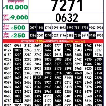 Rajshree Sunflower Sunday Weekly Lottery 4pm Result 25.01.2026