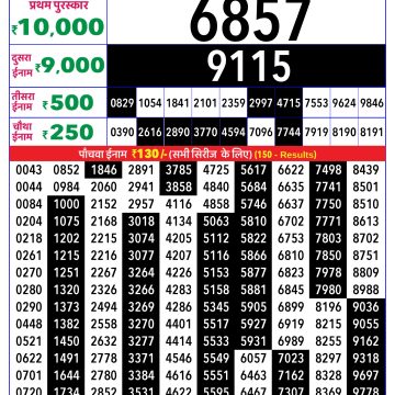 Rajshree Thursday Weekly Lottery 8pm Result 29.01.2026