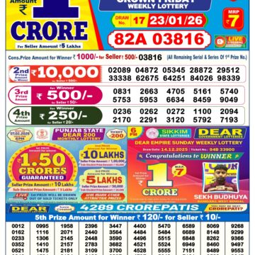 Dear Crown Friday Weekly 6pm Result 23.01.2026