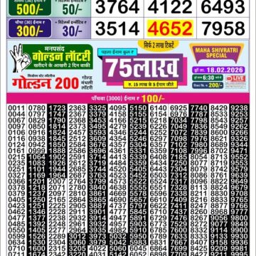 Golden Star Weekly Lottery Result 7pm 15.02.2026