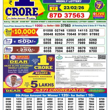 Dear Rise Monday Weekly 1pm Result 23.02.2026