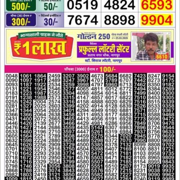 Golden Star Weekly Lottery Result 7pm 26.03.2026