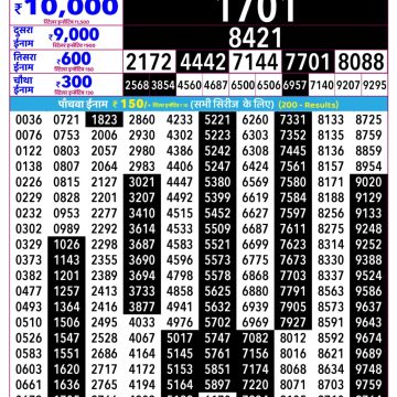 Rajshree Ravi Weekly Lottery 2.25pm Result 29.03.2026
