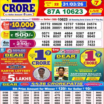 Dear Destiny Weekly Lottery 8pm Result 31.03.2026