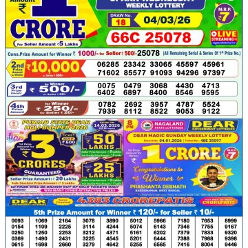 Dear Spark Wednesday Weekly 1pm Result 04.03.2026