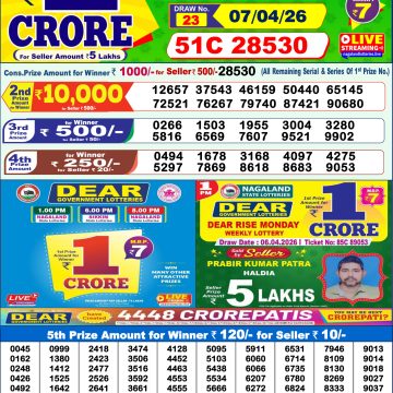 Dear Shine Tuesday Weekly 1pm Result 07.04.2026