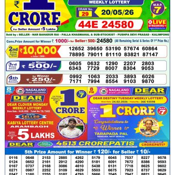 Dear Spark Wednesday Weekly 1pm Result 20.05.2026