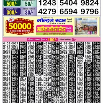 Golden Star Weekly Lottery Result 8:30PM 28.05.2026