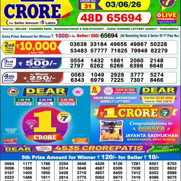 Dear Spark Wednesday Weekly 1pm Result 03.06.2026