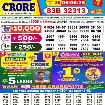 Dear Elite Saturday Weekly 6pm Result 06.06.2026