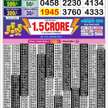 Golden Star Weekly Lottery Result 8:30PM 07.06.2026