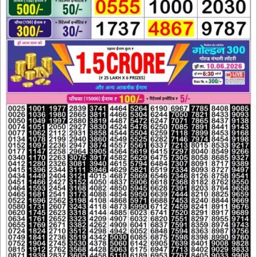 Golden Star Weekly Lottery Result 8:30PM 09.06.2026