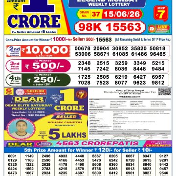 Dear Legend Monday Weekly 6pm Result 15.06.2026