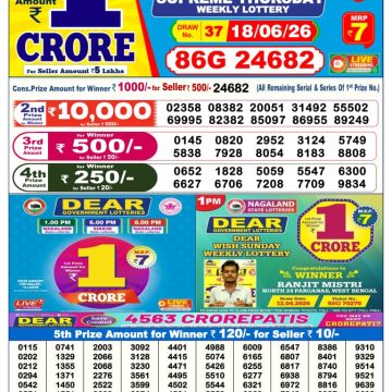 Dear Supreme Thursday Weekly 6pm Result 18.06.2026