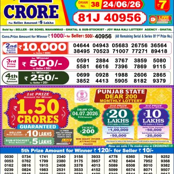 Dear Regal Wednesday Weekly Lottery 6pm Result 24.06.2026
