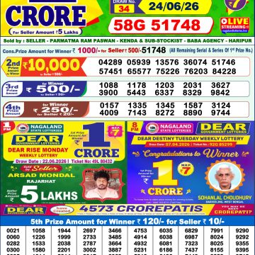 Dear Spark Wednesday Weekly 1pm Result 24.06.2026