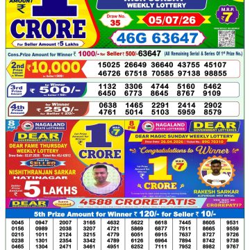 Dear Wish Sunday Weekly 1pm Result 05.07.2026