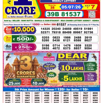 Dear Magic Weekly Lottery 8pm Result 05.07.2026