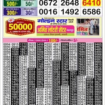 Golden Star Weekly Lottery Result 8:30PM 05.07.2026