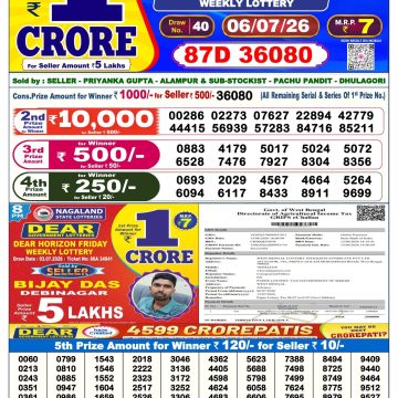 Dear Legend Monday Weekly 6pm Result 06.07.2026