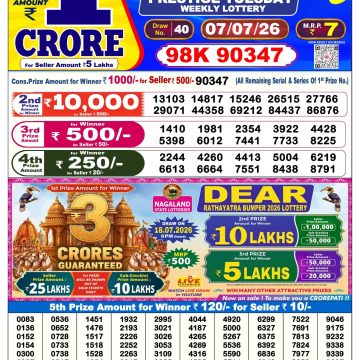 Dear Prestige Tuesday Weekly 6pm Result 07.07.2026