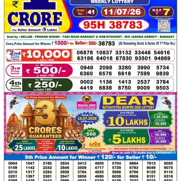 Dear Elite Saturday Weekly 6pm Result 11.07.2026
