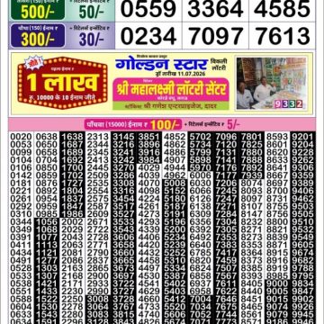 Golden Star Weekly Lottery Result 8:30PM 12.07.2026
