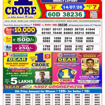 Dear Destiny Weekly Lottery 8pm Result 14.07.2026