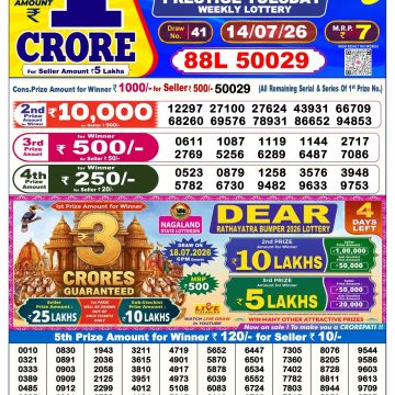 Dear Prestige Tuesday Weekly 6pm Result 14.07.2026