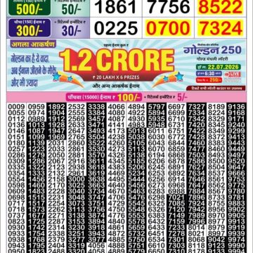 Golden Star Weekly Lottery Result 8:30PM 16.07.2026