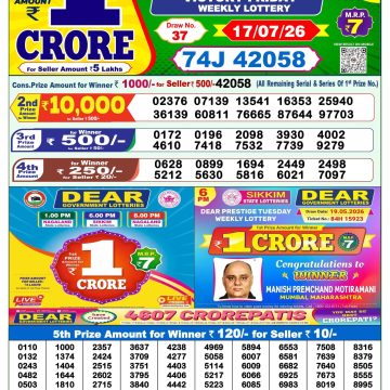 Dear Victory Friday Weekly 1pm Result 17.07.2026