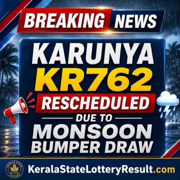 Today Lottery Result KR-762 Kerala 18.07.2026