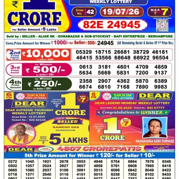 Dear Empire Sunday Weekly 6pm Result 19.07.2026