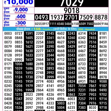 Rajshree Shani Weekly Lottery 2.25pm Result 25.07.2026