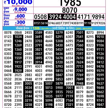 Rajshree Guru Weekly Lottery 2.25pm Result 30.07.2026