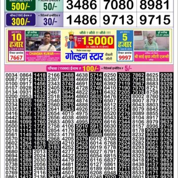 Golden Star Weekly Lottery Result 8:30PM 25.07.2026