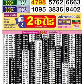 Golden Star Weekly Lottery Result 8:30PM 26.07.2026