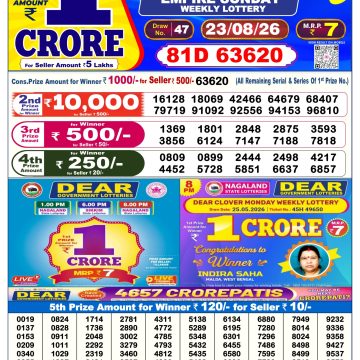 Dear Empire Sunday Weekly 6pm Result 23.08.2026