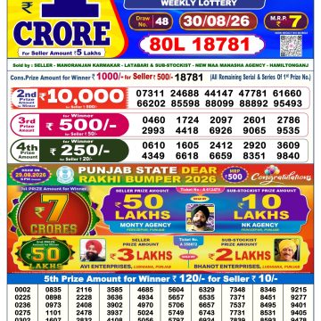 Dear Empire Sunday Weekly 6pm Result 30.08.2026