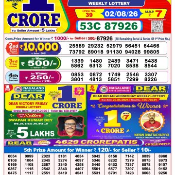 Dear Magic Weekly Lottery 8pm Result 02.08.2026