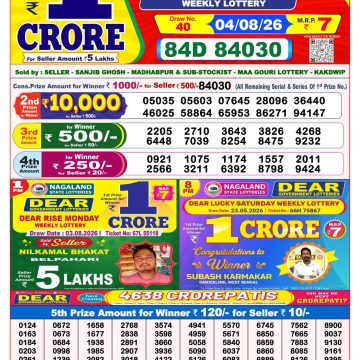 Dear Destiny Weekly Lottery 8pm Result 04.08.2026