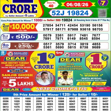 Dear Star Thursday Weekly 1pm Result 06.08.2026